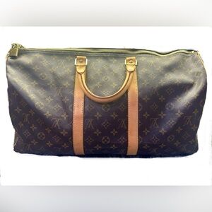 AUTHENTIC LOUIS VUITTON KEEPALL 50 Monogram Brown